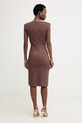 Oblečenie Pinko letné šaty s prímesou ľanu 106521.A34I hnedá