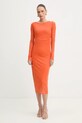 Patrizia Pepe sukienka z elastanem pomarańczowy 8A1604.J376