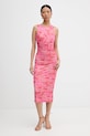 Patrizia Pepe sukienka wzorzyste różowy 8A1649.J408