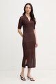Joseph Ribkoff svetrové šaty s viskózou 262931 hnedá SS26