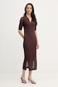 Joseph Ribkoff svetrové šaty s viskózou 262931 hnedá SS26