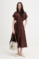 Joseph Ribkoff sukienka letnia z lnem 262907 brązowy SS26