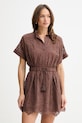 Ermanno Firenze sukienka bawełniana bawełna brązowy D48EQ028EN0