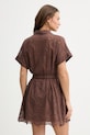 Odzież Ermanno Firenze sukienka bawełniana D48EQ028EN0 brązowy