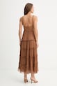 Odzież Ermanno Firenze sukienka jedwabna D48EQ034E52 brązowy