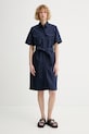 A.P.C. sukienka bawełniana ROBE EVY granatowy COHNE.F35281