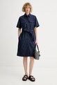 A.P.C. sukienka bawełniana ROBE EVY COHNE.F35281 granatowy SS26