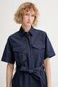 A.P.C. sukienka bawełniana ROBE EVY granatowy COHNE.F35281