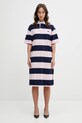 Coperni sukienka bawełniana Striped Polo wzorzyste różowy COPJS216F5026