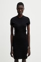 Coperni C-logo sukienka letnia gładka bawełniana czarny COPJS210F5012