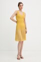 Elisabetta Franchi sukienka rozkloszowana z wiskozą AM10B61E2 żółty SS26