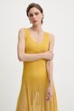 Elisabetta Franchi sukienka rozkloszowana z wiskozą żółty AM10B61E2