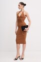 Elisabetta Franchi sukienka bodycon AM16S61E2 brązowy SS26