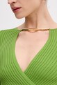 Elisabetta Franchi sukienka bodycon z wiskozą AM17S61E2 zielony