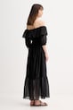 Odzież Marella sukienka hiszpanka z dodatkiem jedwabiu AEROSI 2613221134200 czarny