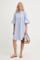 Marella сукня babydoll бавовняна Emme by Marella 2615221192200 блакитний SS26