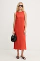 Marella sukienka letnia lniana Emme by Marella 2615221352200 pomarańczowy SS26