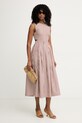 iBlues rochie evazată din bumbac GERGO 2617221202200 bej SS26