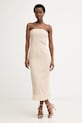 Simona Corsellini sukienka letnia z wiskozą beżowy P26CPAB01301
