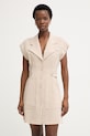 Simona Corsellini sukienka koszulowa z wiskozą beżowy P26CPAB02201