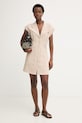 Simona Corsellini sukienka koszulowa z wiskozą P26CPAB02201 beżowy SS26