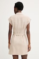 Odzież Simona Corsellini sukienka koszulowa z wiskozą P26CPAB02201 beżowy