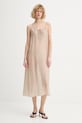 Calvin Klein рокля бельо с вискоза бежов LV00Q61159