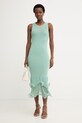 Simona Corsellini sukienka z wiskozą P26CPABO0601 turkusowy SS26