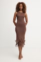 Simona Corsellini рокля от вискоза кафяв P26CPABO0601