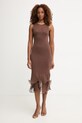 Simona Corsellini рокля от вискоза P26CPABO0601 кафяв SS26