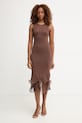 Simona Corsellini рокля от вискоза P26CPABO0601 кафяв SS26