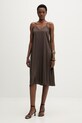 American Vintage sukienka z wiskozy brązowy BOV14C