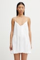 Rotate Φόρεμα απλό με βισκόζη λευκό 115514400