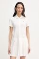 Lacoste sukienka gładka z bawełną beżowy EF1822