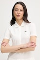 Lacoste sukienka gładka z bawełną beżowy EF1822