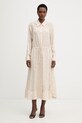 Trussardi sukienka letnia z wiskozy beżowy 7494A001818N