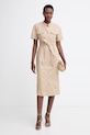 Twinset košeľové šaty bavlnené s elastanom 261TT2236 béžová SS26