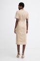 Oblečenie Twinset košeľové šaty bavlnené s elastanom 261TT2236 béžová