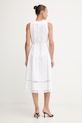 Odjeća Twinset ljetna haljina od pamuka s elastanom 261TT2250 bijela