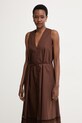 Twinset ljetna haljina od pamuka s elastanom smeđa 261TT2250