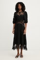 Twinset sukienka rozkloszowana z wiskozy czarny 261TT2240