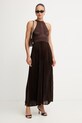 Twinset плиссированное платье с вискозой 261TT3191 коричневый SS26