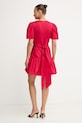 Odjeća Twinset ljetna haljina od pamuka s elastanom 261TT2160 crvena
