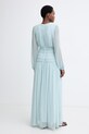 Odzież Twinset sukienka z wiskozy 261TT2042 turkusowy