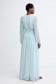 Odzież Twinset sukienka z wiskozy 261TT2042 turkusowy