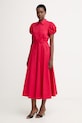 Twinset šaty bavlnené s elastanom 261TT2021 červená SS26