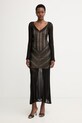 Twinset pletena obleka z viskozo črna 261TT3134
