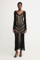 Twinset pletena obleka z viskozo črna 261TT3134