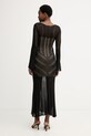 Oblačila Twinset pletena obleka z viskozo 261TT3134 črna