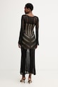 Oblačila Twinset pletena obleka z viskozo 261TT3134 črna